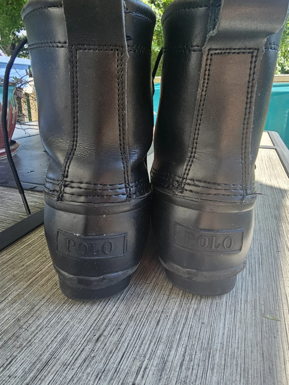 Polo Ralph Lauren Boys Ewan Duck Boots Triple Black Youth Size 4 Play Condition
